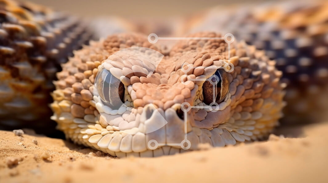 Intra Συλλεκτικό Ξύλινο Παζλ Plywood  4mm - Εκπληκτική κοντινή πλάνο του κεφαλιού ενός δηλητηριώδους φιδιού Σε Ξύλινο Κουτί - Διαστάσεις: 10x10 cm – 25 κομμάτια