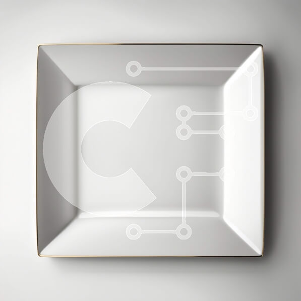 Σετ των 2 Intra Συλλεκτικό Ξύλινο Παζλ Plywood  4mm - Κομψό και μινιμαλιστικό λευκό πιάτο με γυαλιστερό χρυσό χείλος Σε Ξύλινο Κουτί - Διαστάσεις: 10x10 cm – 25 κομμάτια