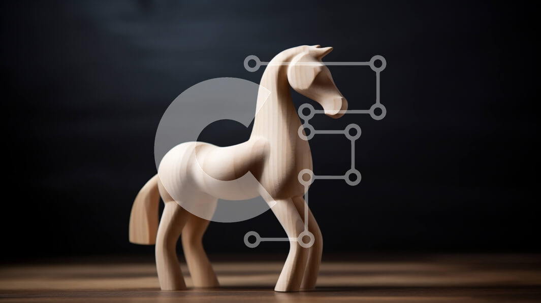 Intra Συλλεκτικό Ξύλινο Παζλ Plywood  4mm - Όμορφη εικόνα του ξύλινου παιχνιδιού αλόγων σε σκούρο ξύλινο φόντο Σε Ξύλινο Κουτί - Διαστάσεις: 10x10 cm – 25 κομμάτια