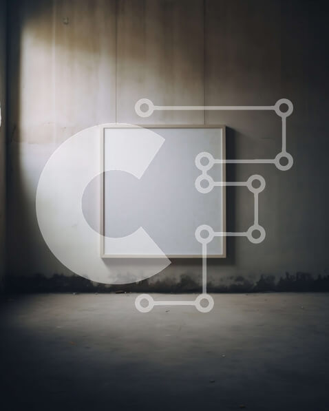 Intra Συλλεκτικό Ξύλινο Παζλ Plywood  4mm - Κενό δωμάτιο με λευκό λευκό καμβά και τοίχους από σκυρόδεμα Σε Ξύλινο Κουτί - Διαστάσεις Puzzle: 10x10 cm – 25 κομμάτια