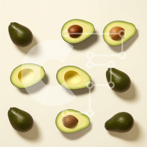 Σετ των 2 Intra Συλλεκτικό Ξύλινο Παζλ Plywood  4mm - Φέτες αβοκάντο σε ανοιχτόχρωμη επιφάνεια Σε Ξύλινο Κουτί - Διαστάσεις: 10x10 cm – 25 κομμάτια