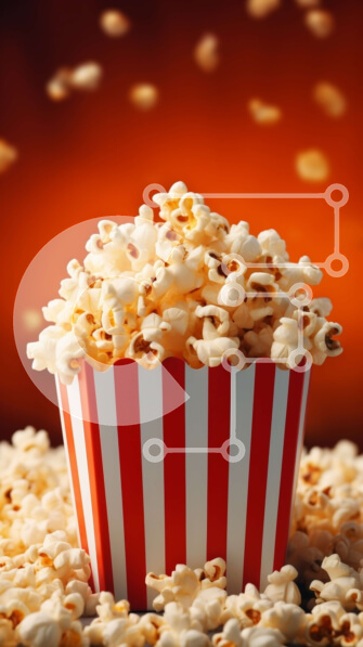 Intra Συλλεκτικό Ξύλινο Παζλ Plywood  4mm - Φλιτζάνι ποπ κορν σε ριγέ χάρτινη τσάντα Σε Ξύλινο Κουτί - Διαστάσεις: 10x10 cm – 25 κομμάτια