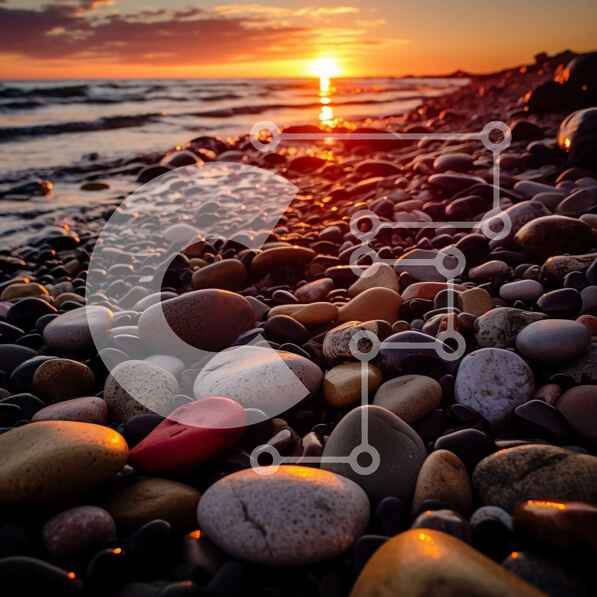 Intra Συλλεκτικό Ξύλινο Παζλ Plywood  4mm - Καταπληκτικό ηλιοβασίλεμα πάνω από τον ωκεανό με πανέμορφους βράχους στην παραλία Σε Ξύλινο Κουτί - Διαστάσεις: 10x10 cm – 25 κομμάτια