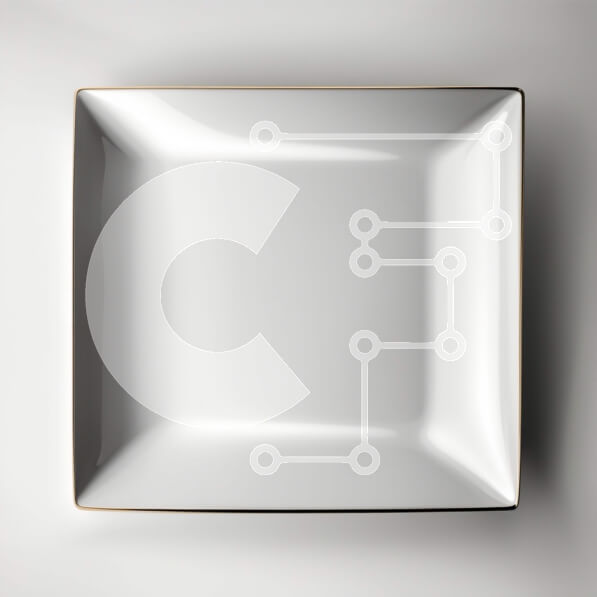 Σετ των 2 Intra Συλλεκτικό Ξύλινο Παζλ Plywood  4mm - Μινιμαλιστικό κενό πιάτο σε γκρι φόντο Σε Ξύλινο Κουτί - Διαστάσεις: 10x10 cm – 25 κομμάτια