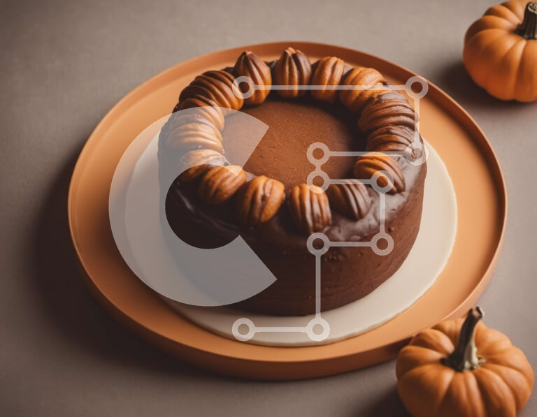 Σετ των 2 Intra Συλλεκτικό Ξύλινο Παζλ Plywood  4mm - Κέικ σοκολάτας με κολοκύθες και φθινοπωρινά φύλλα Σε Ξύλινο Κουτί - Διαστάσεις: 10x10 cm – 25 κομμάτια