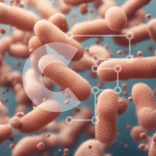 Intra Συλλεκτικό Ξύλινο Παζλ Plywood  4mm - Βακτήρια Escherichia coli - Μικροσκοπική άποψη Σε Ξύλινο Κουτί - Διαστάσεις Puzzle: 10x10 cm – 25 κομμάτια