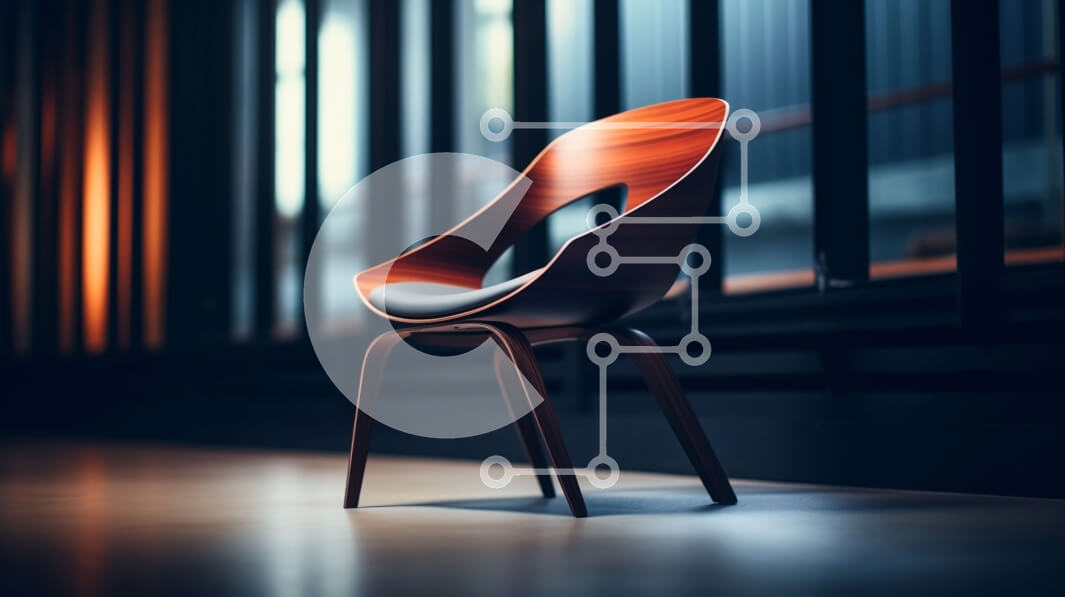 Intra Συλλεκτικό Ξύλινο Παζλ Plywood  4mm - Μοντέρνα Ξύλινη Καρέκλα με Μαύρο Δερμάτινο Κάθισμα και Πλάτη Σε Ξύλινο Κουτί - Διαστάσεις Puzzle: 10x10 cm – 25 κομμάτια