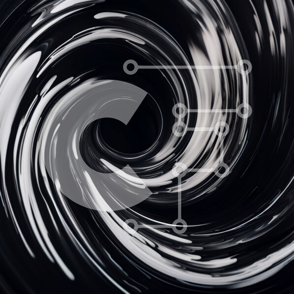 Intra Συλλεκτικό Ξύλινο Παζλ Plywood  4mm - Αφηρημένο μαύρο και άσπρο σπειροειδές σχέδιο Σε Ξύλινο Κουτί - Διαστάσεις Puzzle: 10x10 cm – 25 κομμάτια