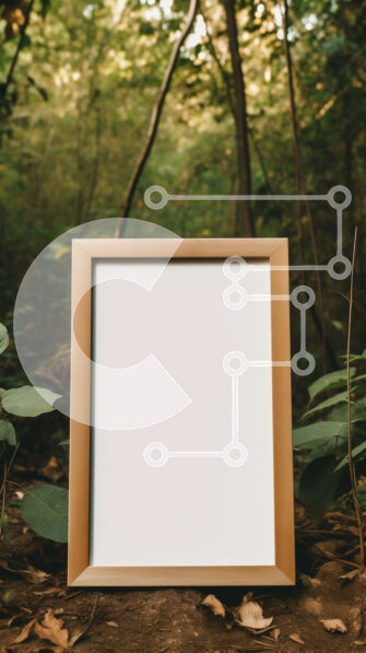 Σετ των 2 Intra Συλλεκτικό Ξύλινο Παζλ Plywood  4mm - Κενό λευκό πλαίσιο σε ένα δάσος Σε Ξύλινο Κουτί - Διαστάσεις: 10x10 cm – 25 κομμάτια