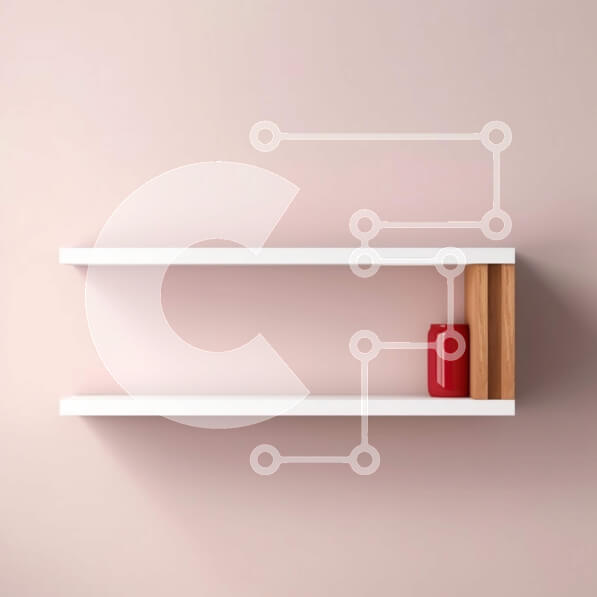 Intra Συλλεκτικό Ξύλινο Παζλ Plywood  4mm - Κομψό λευκό ράφι με κόκκινο χρώμα Σε Ξύλινο Κουτί - Διαστάσεις Puzzle: 10x10 cm – 25 κομμάτια