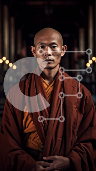 Intra Συλλεκτικό Ξύλινο Παζλ Plywood  4mm - Μυστηριώδης και μαγευτική εικόνα ενός άνδρα με κόκκινη ρόμπα με κουκούλα και προσωπικό Σε Ξύλινο Κουτί - Διαστάσεις Puzzle: 10x10 cm – 25 κομμάτια