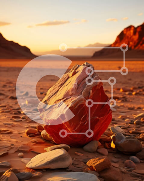 Intra Συλλεκτικό Ξύλινο Παζλ Plywood  4mm - Εκπληκτική εικόνα ενός κόκκινου βράχου σε ένα έρημο τοπίο στο ηλιοβασίλεμα Σε Ξύλινο Κουτί - Διαστάσεις: 10x10 cm – 25 κομμάτια