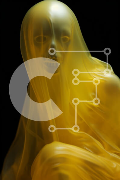 Intra Συλλεκτικό Ξύλινο Παζλ Plywood  4mm - Ημιδιαφανές κίτρινο γλυπτό σε μαύρο φόντο Σε Ξύλινο Κουτί - Διαστάσεις Puzzle: 10x10 cm – 25 κομμάτια