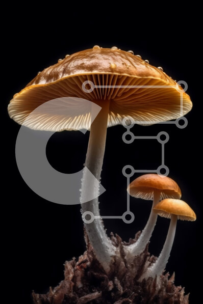 Σετ των 2 Intra Συλλεκτικό Ξύλινο Παζλ Plywood  4mm - Όμορφη εικόνα των μανιταριών που μεγαλώνουν στο δάσος Σε Ξύλινο Κουτί - Διαστάσεις: 10x10 cm – 25 κομμάτια