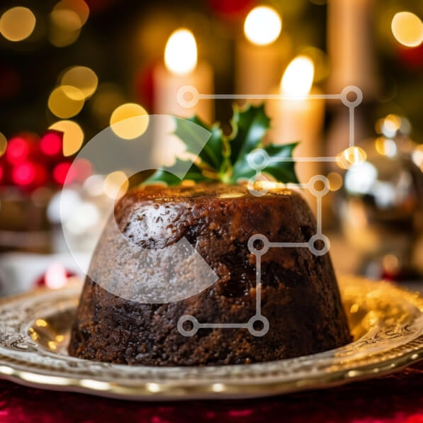 Σετ των 2 Intra Συλλεκτικό Ξύλινο Παζλ Plywood  4mm - Decadent πουτίγκα σοκολάτας με σαντιγί και φύλλα πουρνάρι Σε Ξύλινο Κουτί - Διαστάσεις: 10x10 cm – 25 κομμάτια