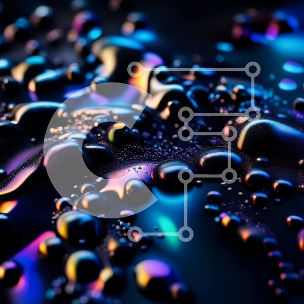 Intra Συλλεκτικό Ξύλινο Παζλ Plywood  4mm - Αφηρημένη εικόνα των πολύχρωμων υγρών σταγονιδίων σε σκούρο φόντο Σε Ξύλινο Κουτί - Διαστάσεις Puzzle: 10x10 cm – 25 κομμάτια