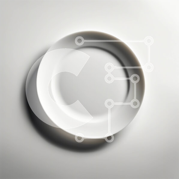 Intra Συλλεκτικό Ξύλινο Παζλ Plywood  4mm - Μινιμαλιστικό λευκό πιάτο σε απλό γκρι φόντο Σε Ξύλινο Κουτί - Διαστάσεις: 10x10 cm – 25 κομμάτια