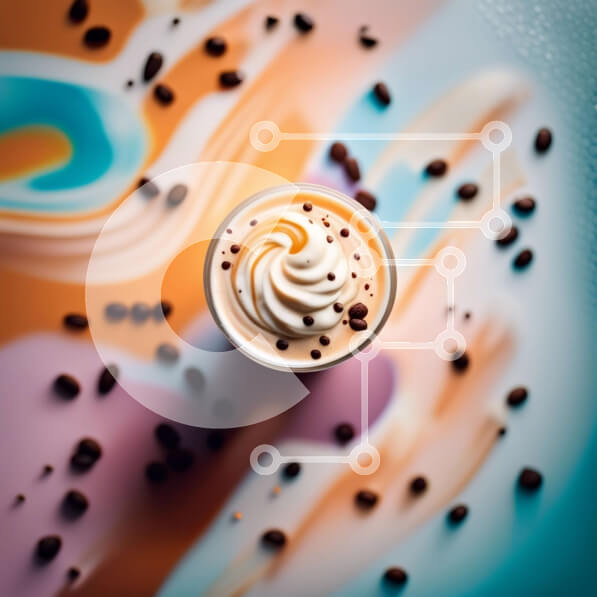 Σετ των 2 Intra Συλλεκτικό Ξύλινο Παζλ Plywood  4mm - Όμορφη εικόνα ενός φλιτζανιού καφέ με σαντιγί σε πολύχρωμο φόντο Σε Ξύλινο Κουτί - Διαστάσεις: 10x10 cm – 25 κομμάτια