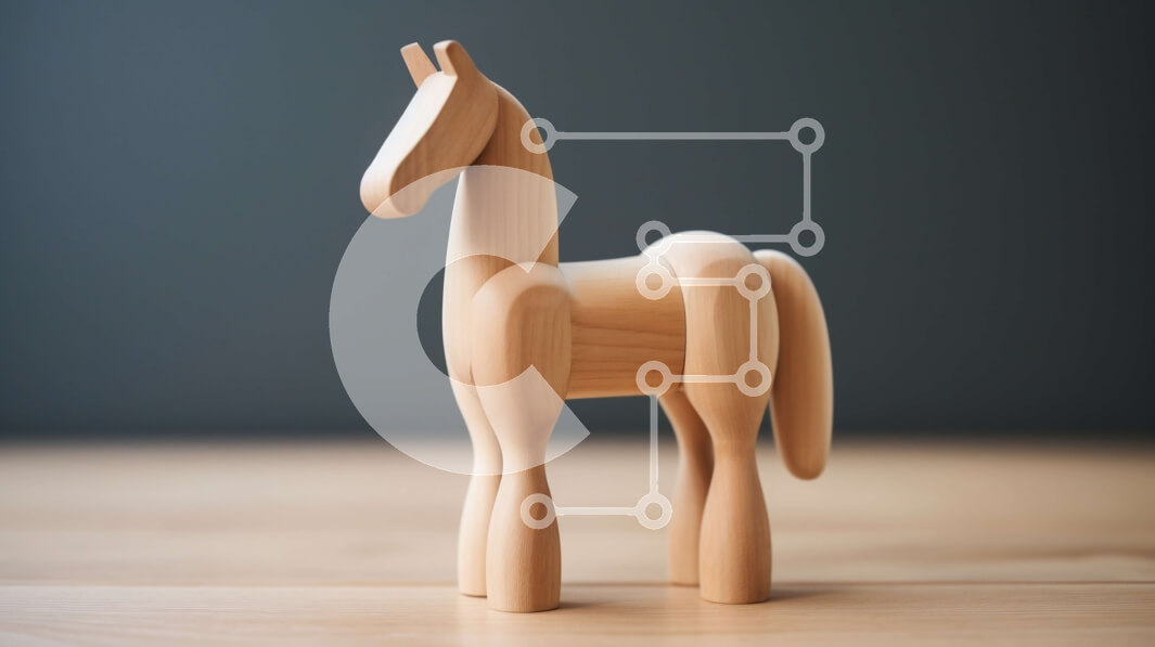 Intra Συλλεκτικό Ξύλινο Παζλ Plywood  4mm - Κομψό και μοντέρνο ξύλινο παιχνίδι αλόγων σε ένα μινιμαλιστικό τραπέζι Σε Ξύλινο Κουτί - Διαστάσεις: 10x10 cm – 25 κομμάτια