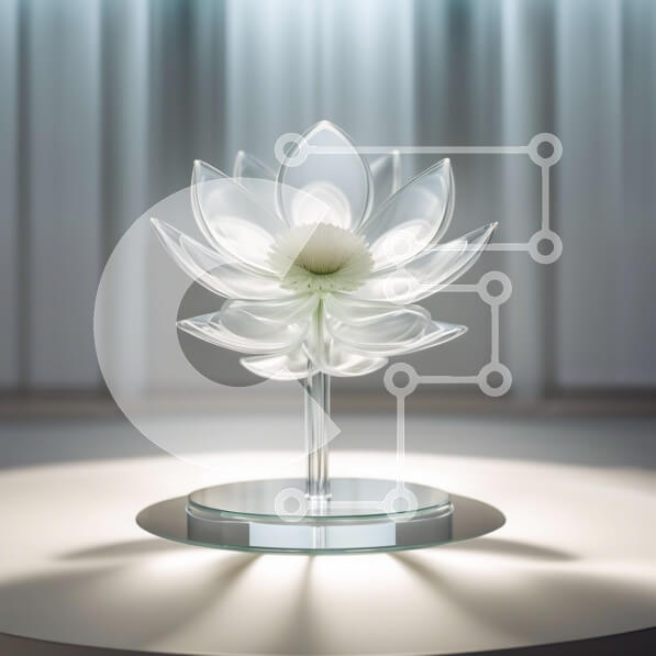 Intra Συλλεκτικό Ξύλινο Παζλ Plywood  4mm - Όμορφη εικόνα ενός διαφανούς γυάλινου βάζου με ένα λευκό λουλούδι Σε Ξύλινο Κουτί - Διαστάσεις: 10x10 cm – 25 κομμάτια