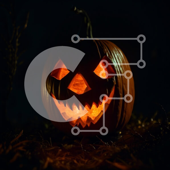 Intra Συλλεκτικό Ξύλινο Παζλ Plywood  4mm - Απόκοσμη εικόνα αποκριών μιας λαμπερής σκαλισμένης κολοκύθας με φανάρι Jack-o'-Lantern Σε Ξύλινο Κουτί - Διαστάσεις: 10x10 cm – 25 κομμάτια