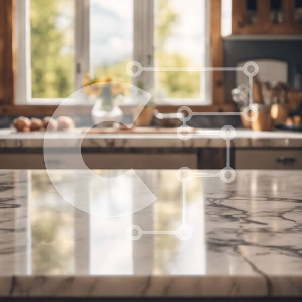 Intra Συλλεκτικό Ξύλινο Παζλ Plywood  4mm - Μαρμάρινος πάγκος κουζίνας με σκεύη Σε Ξύλινο Κουτί - Διαστάσεις Puzzle: 10x10 cm – 25 κομμάτια