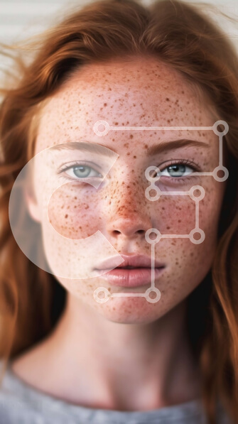 Intra Συλλεκτικό Ξύλινο Παζλ Plywood  4mm - Όμορφο πορτρέτο μιας γυναίκας με κόκκινα μαλλιά και φακίδες Σε Ξύλινο Κουτί - Διαστάσεις Puzzle: 10x10 cm – 25 κομμάτια