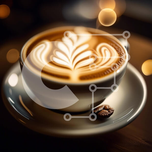 Σετ των 2 Intra Συλλεκτικό Ξύλινο Παζλ Plywood  4mm - Κομψό φλιτζάνι καφέ με σχέδιο φύλλων Latte Art Σε Ξύλινο Κουτί - Διαστάσεις: 10x10 cm – 25 κομμάτια