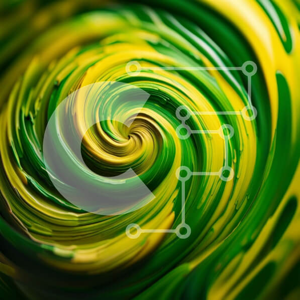 Intra Συλλεκτικό Ξύλινο Παζλ Plywood  4mm - Δονούμενος και εντυπωσιακός στροβιλισμός πράσινου και κίτρινου χρώματος Σε Ξύλινο Κουτί - Διαστάσεις Puzzle: 10x10 cm – 25 κομμάτια