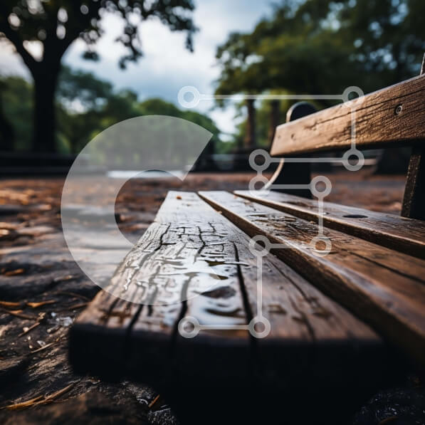 Intra Συλλεκτικό Ξύλινο Παζλ Plywood  4mm - Γαλήνια εικόνα ενός ξύλινου πάγκου σε ένα πάρκο Σε Ξύλινο Κουτί - Διαστάσεις Puzzle: 10x10 cm – 25 κομμάτια