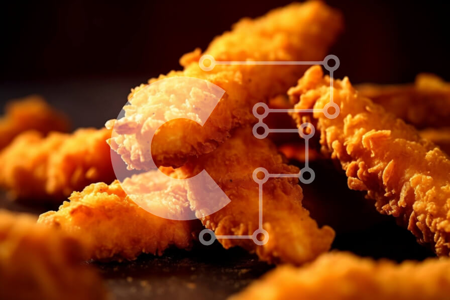 Σετ των 2 Intra Συλλεκτικό Ξύλινο Παζλ Plywood  4mm - Καταπληκτική εικόνα με χρυσές τηγανητές κοτομπουκιές Σε Ξύλινο Κουτί - Διαστάσεις: 10x10 cm – 25 κομμάτια