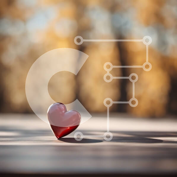 Intra Συλλεκτικό Ξύλινο Παζλ Plywood  4mm - Κόκκινη καρδιά σε ξύλινο τραπέζι με φόντο φύση Σε Ξύλινο Κουτί - Διαστάσεις Puzzle: 10x10 cm – 25 κομμάτια