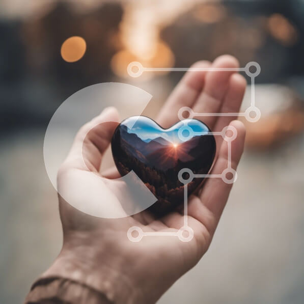 Σετ των 2 Intra Συλλεκτικό Ξύλινο Παζλ Plywood  4mm - Γυάλινο αντικείμενο σε σχήμα καρδιάς - Φωτογραφία ομορφιάς και μόδας Σε Ξύλινο Κουτί - Διαστάσεις: 10x10 cm – 25 κομμάτια