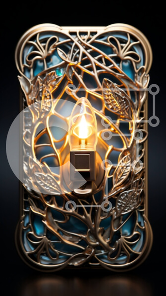 Intra Συλλεκτικό Ξύλινο Παζλ Plywood  4mm - Κομψό επιχρυσωμένο μεταλλικό πιάτο με περίπλοκα σχέδια λουλουδιών και αμπέλου Σε Ξύλινο Κουτί - Διαστάσεις: 10x10 cm – 25 κομμάτια