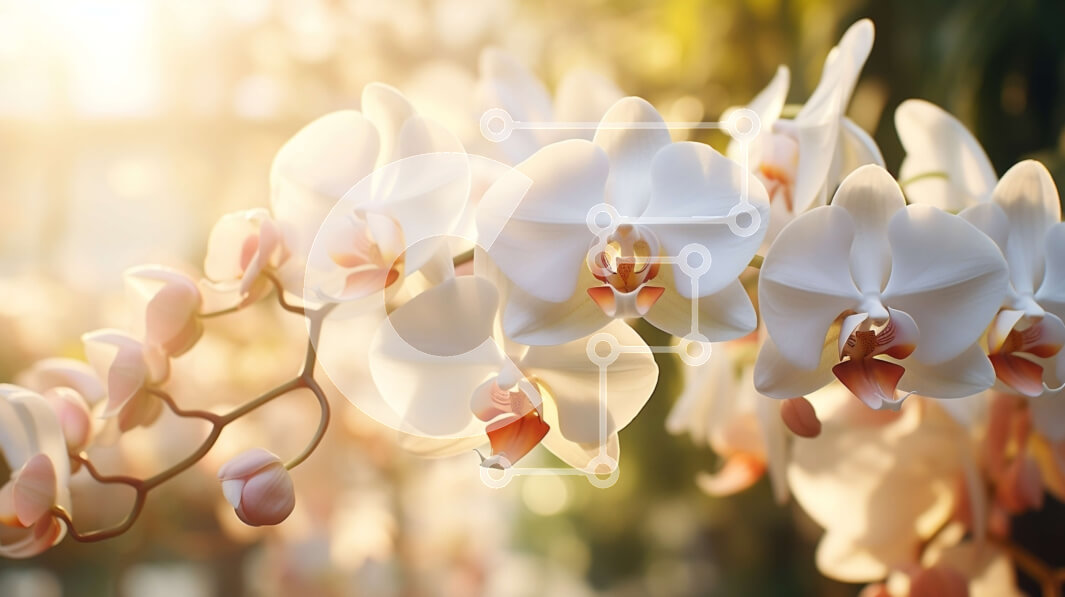 Intra Συλλεκτικό Ξύλινο Παζλ Plywood  4mm - Κοντινό πλάνο ανθισμένα λευκά λουλούδια ορχιδέας Σε Ξύλινο Κουτί - Διαστάσεις: 10x10 cm – 25 κομμάτια