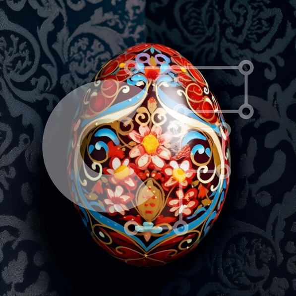 Intra Συλλεκτικό Ξύλινο Παζλ Plywood  4mm - Όμορφη εικόνα ενός διακοσμημένου Πασχαλινού αυγού με λουλουδάτο σχέδιο Σε Ξύλινο Κουτί - Διαστάσεις: 10x10 cm – 25 κομμάτια