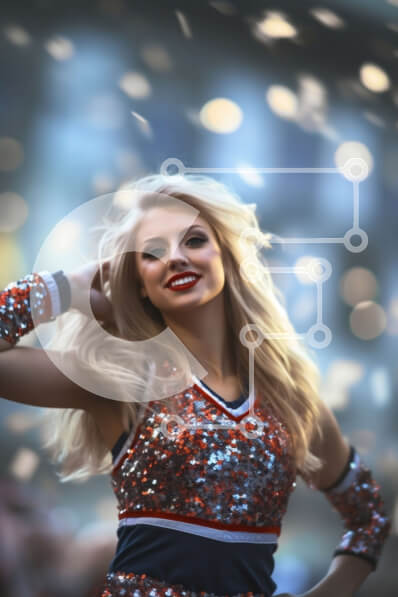 Intra Συλλεκτικό Ξύλινο Παζλ Plywood  4mm - Χαμογελαστή Μαζορέτα με Κόκκινη και Ασημί στολή στην City Street Σε Ξύλινο Κουτί - Διαστάσεις Puzzle: 10x10 cm – 25 κομμάτια