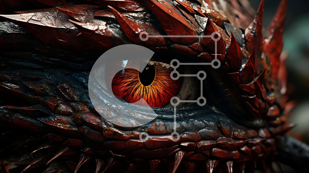 Σετ των 2 Intra Συλλεκτικό Ξύλινο Παζλ Plywood  4mm - Εκπληκτική κοντινή λήψη του Dragon's Eye με τη ζωντανή κόκκινη ίριδα Σε Ξύλινο Κουτί - Διαστάσεις: 10x10 cm – 25 κομμάτια