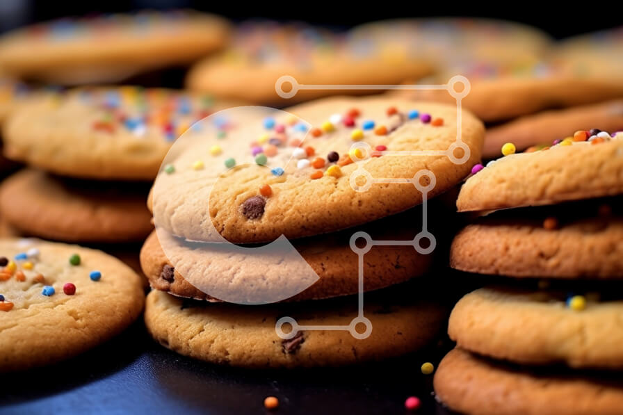 Σετ των 2 Intra Συλλεκτικό Ξύλινο Παζλ Plywood  4mm - Στοίβα από μπισκότα με τσιπς σοκολάτας με ψεκασμούς στην κορυφή Σε Ξύλινο Κουτί - Διαστάσεις: 10x10 cm – 25 κομμάτια