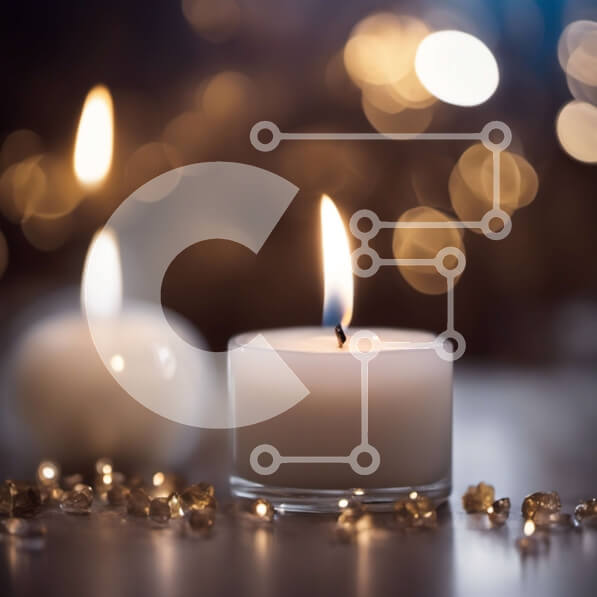 Intra Συλλεκτικό Ξύλινο Παζλ Plywood  4mm - Λευκά κεριά στο τραπέζι με θολό φόντο Σε Ξύλινο Κουτί - Διαστάσεις Puzzle: 10x10 cm – 25 κομμάτια