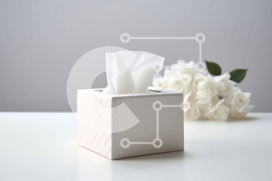 Intra Συλλεκτικό Ξύλινο Παζλ Plywood  4mm - Λευκό χαρτομάντιλο και βάζο με τριαντάφυλλα σε ένα ξύλινο τραπέζι Σε Ξύλινο Κουτί - Διαστάσεις Puzzle: 10x10 cm – 25 κομμάτια