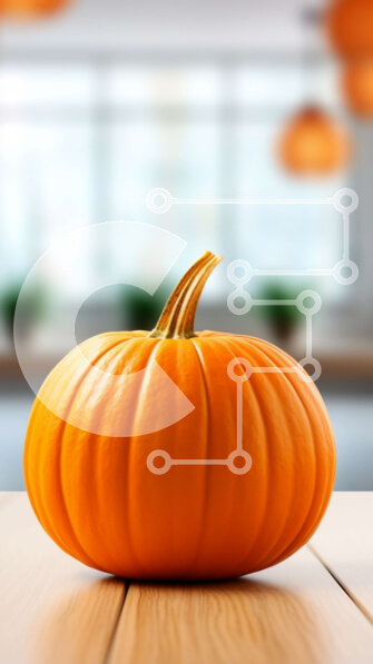 Intra Συλλεκτικό Ξύλινο Παζλ Plywood  4mm - Φρέσκια πορτοκαλί κολοκύθα σε ξύλινο τραπέζι μπροστά από το παράθυρο Σε Ξύλινο Κουτί - Διαστάσεις Puzzle: 10x10 cm – 25 κομμάτια