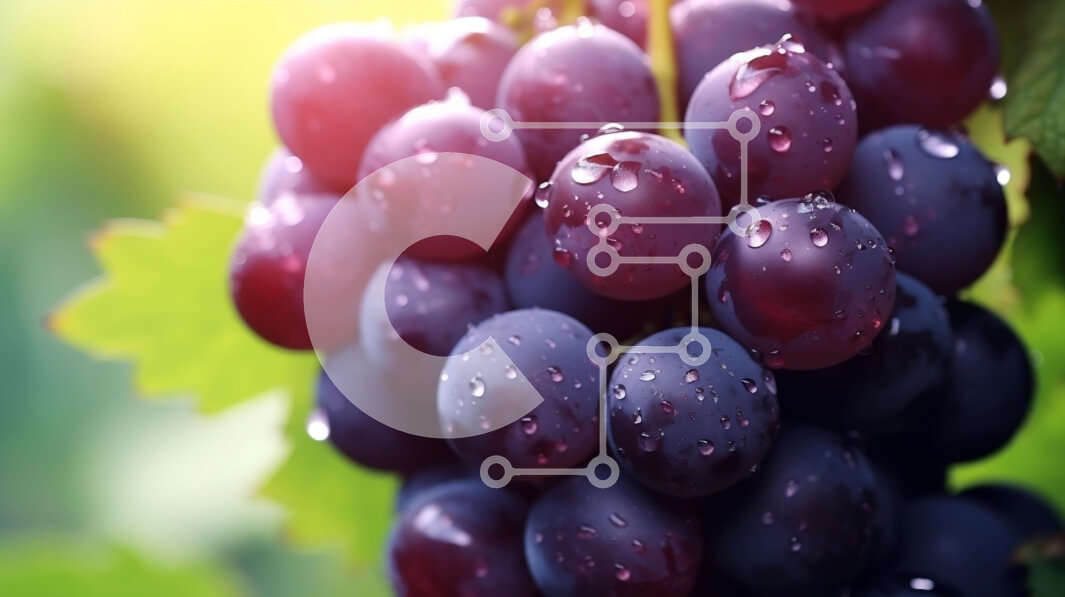 Intra Συλλεκτικό Ξύλινο Παζλ Plywood  4mm - Φρέσκα και ζουμερά μωβ σταφύλια που κρέμονται από ένα κλήμα Σε Ξύλινο Κουτί - Διαστάσεις: 10x10 cm – 25 κομμάτια