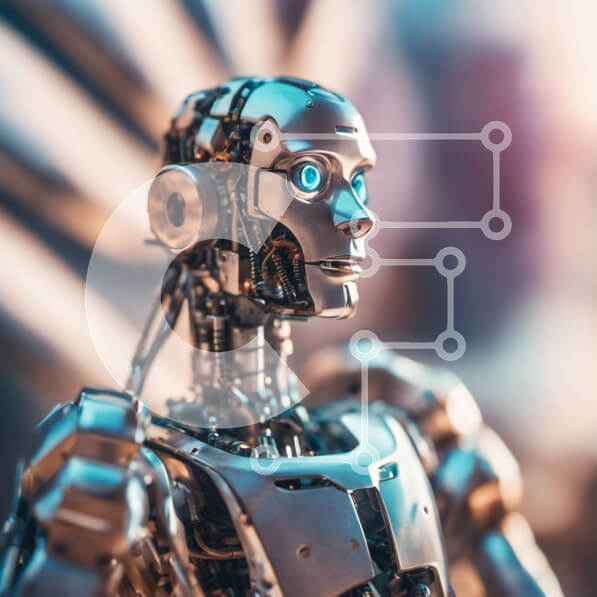 Intra Συλλεκτικό Ξύλινο Παζλ Plywood  4mm - Ρομπότ με μεταλλικό σώμα και πρόσωπο που μοιάζει με άνθρωπο Σε Ξύλινο Κουτί - Διαστάσεις Puzzle: 10x10 cm – 25 κομμάτια