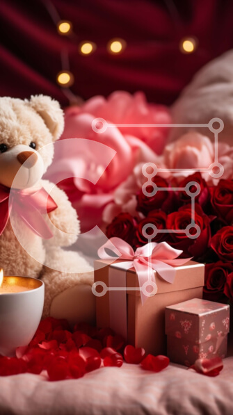 Intra Συλλεκτικό Ξύλινο Παζλ Plywood  4mm - Αξιολάτρευτη φωτογραφία του αρκουδάκι με σοκολάτες και κερί στο κρεβάτι Σε Ξύλινο Κουτί - Διαστάσεις Puzzle: 10x10 cm – 25 κομμάτια