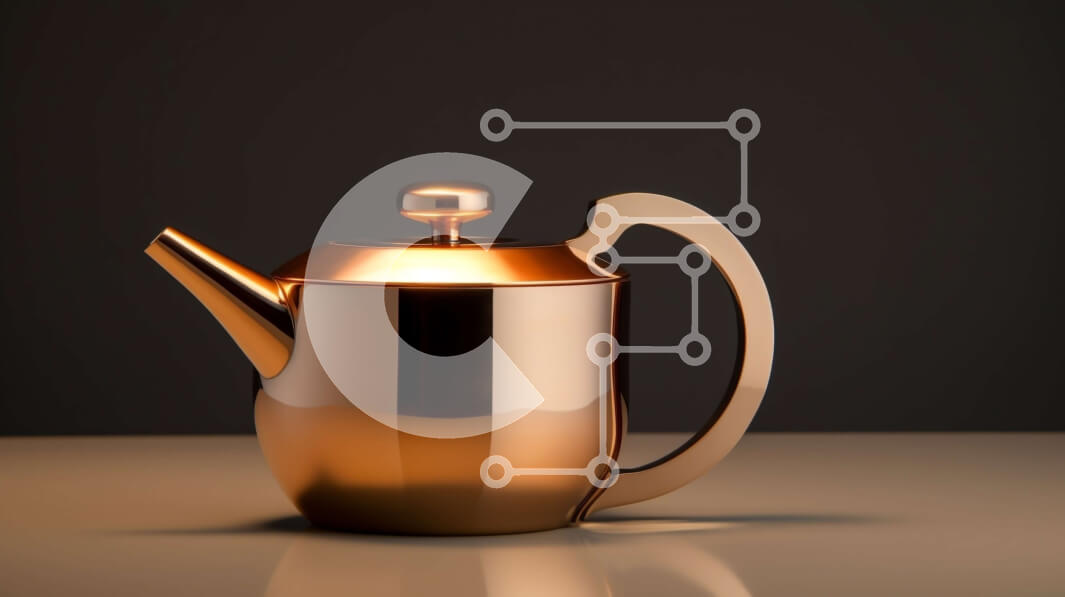 Intra Συλλεκτικό Ξύλινο Παζλ Plywood  4mm - Χάλκινη τσαγιέρα σε ένα τραπέζι Σε Ξύλινο Κουτί - Διαστάσεις: 10x10 cm – 25 κομμάτια