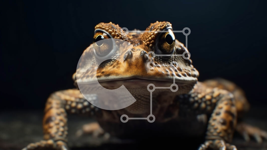 Σετ των 2 Intra Συλλεκτικό Ξύλινο Παζλ Plywood  4mm - Όμορφη εικόνα του προσώπου ενός φρύνου με ορθάνοιχτα μάτια και στιγματισμένο δέρμα Σε Ξύλινο Κουτί - Διαστάσεις: 10x10 cm – 25 κομμάτια