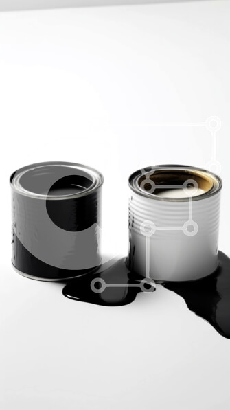 Intra Συλλεκτικό Ξύλινο Παζλ Plywood  4mm - Δύο κουτιά μπογιάς, ένα μαύρο και ένα λευκό, σε λευκή επιφάνεια Σε Ξύλινο Κουτί - Διαστάσεις: 10x10 cm – 25 κομμάτια