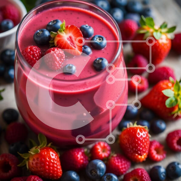 Σετ των 2 Intra Συλλεκτικό Ξύλινο Παζλ Plywood  4mm - Νόστιμο ροζ smoothie με φρέσκα μούρα Σε Ξύλινο Κουτί - Διαστάσεις: 10x10 cm – 25 κομμάτια