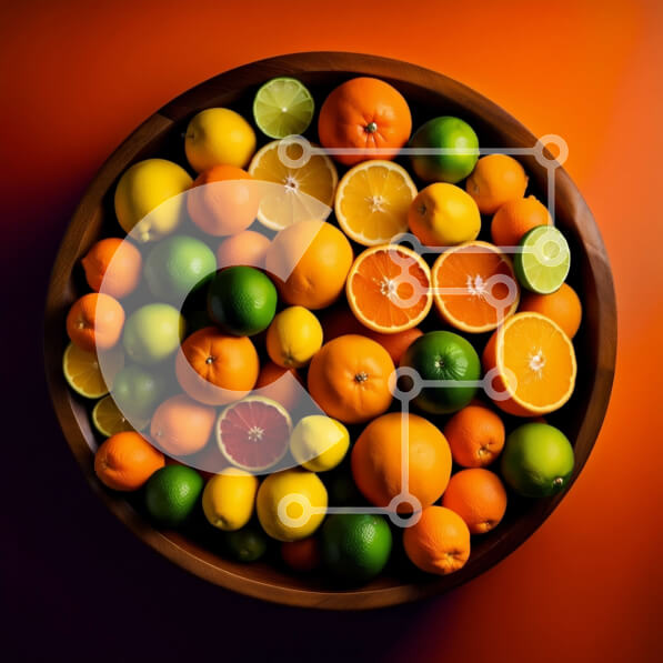 Σετ των 2 Intra Συλλεκτικό Ξύλινο Παζλ Plywood  4mm - Πολύχρωμο μπολ με εσπεριδοειδή ﾖ Πορτοκάλια, λάιμ, λεμόνια Σε Ξύλινο Κουτί - Διαστάσεις: 10x10 cm – 25 κομμάτια